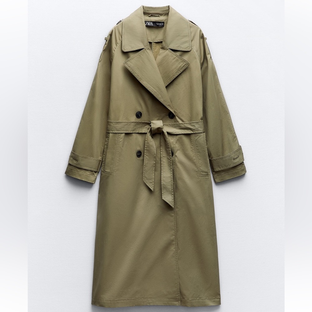 NWT Zara Belted Double Breasted Trench Coat